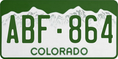 CO license plate ABF864