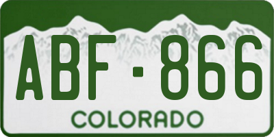 CO license plate ABF866