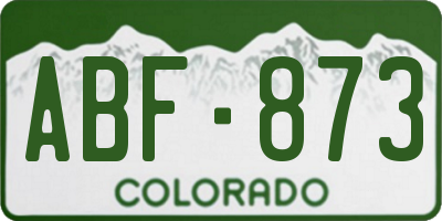 CO license plate ABF873