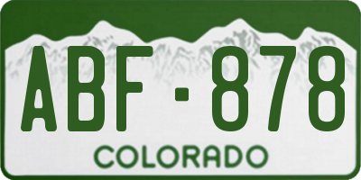 CO license plate ABF878