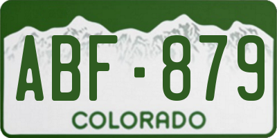 CO license plate ABF879