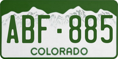 CO license plate ABF885