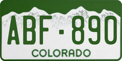 CO license plate ABF890