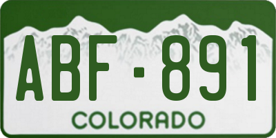 CO license plate ABF891