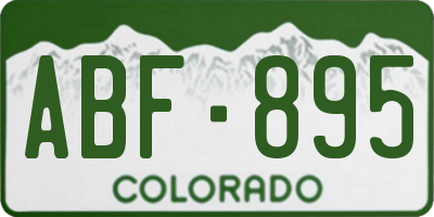 CO license plate ABF895