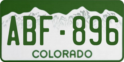 CO license plate ABF896