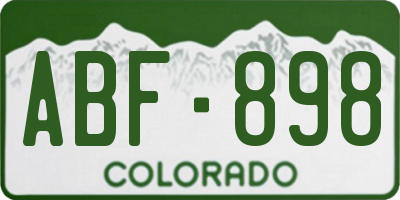 CO license plate ABF898