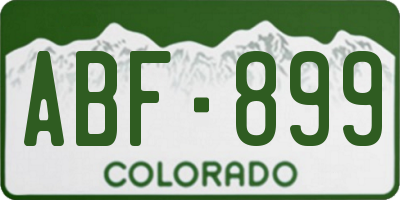 CO license plate ABF899
