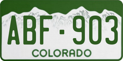 CO license plate ABF903