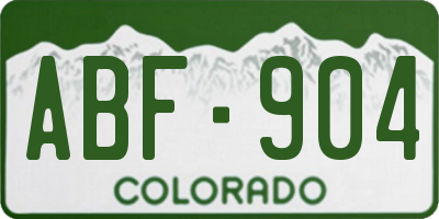 CO license plate ABF904