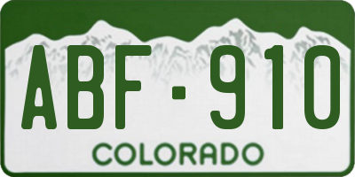 CO license plate ABF910