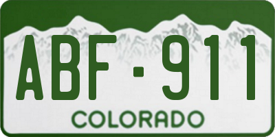 CO license plate ABF911