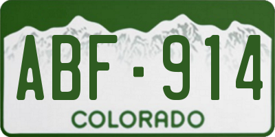 CO license plate ABF914