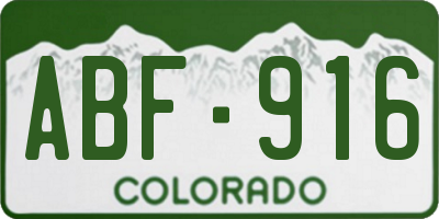 CO license plate ABF916
