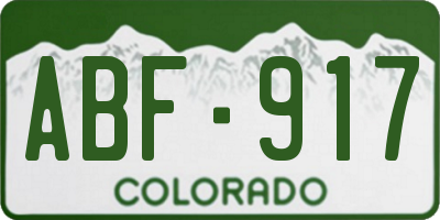 CO license plate ABF917