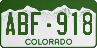 CO license plate ABF918