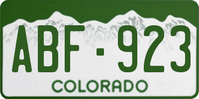 CO license plate ABF923