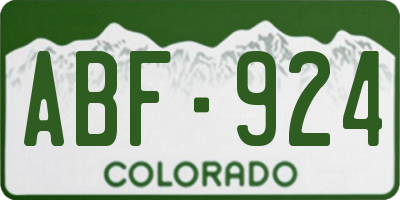 CO license plate ABF924