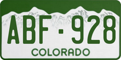 CO license plate ABF928
