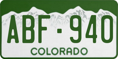 CO license plate ABF940