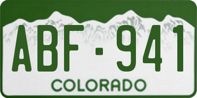 CO license plate ABF941