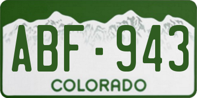 CO license plate ABF943