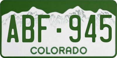 CO license plate ABF945