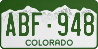 CO license plate ABF948