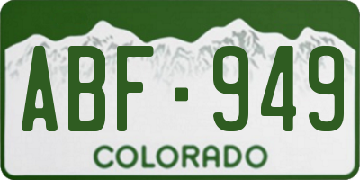CO license plate ABF949