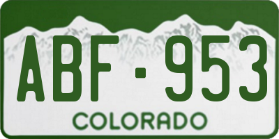 CO license plate ABF953