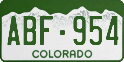 CO license plate ABF954