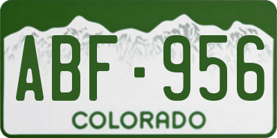 CO license plate ABF956