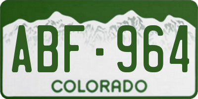 CO license plate ABF964
