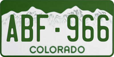 CO license plate ABF966