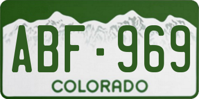 CO license plate ABF969
