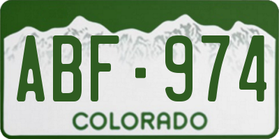 CO license plate ABF974