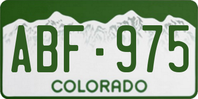 CO license plate ABF975