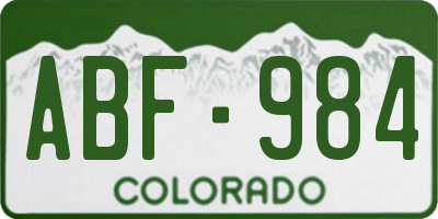 CO license plate ABF984
