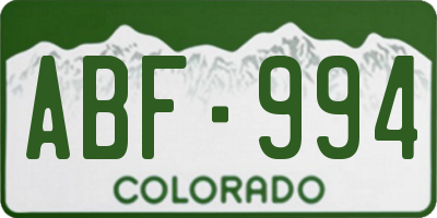 CO license plate ABF994