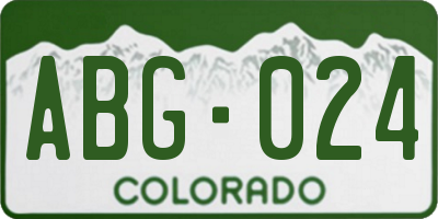 CO license plate ABG024
