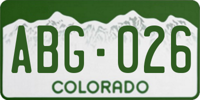 CO license plate ABG026