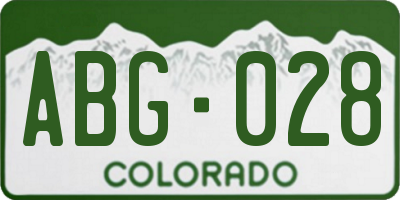 CO license plate ABG028
