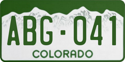 CO license plate ABG041