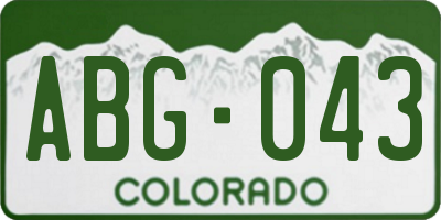 CO license plate ABG043