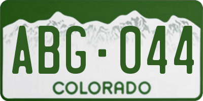 CO license plate ABG044
