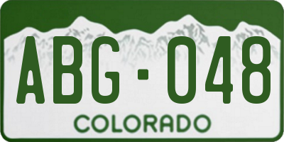 CO license plate ABG048