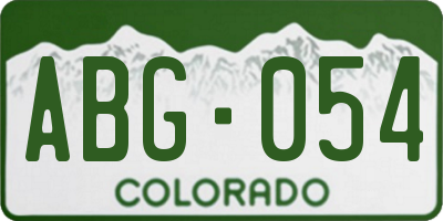 CO license plate ABG054