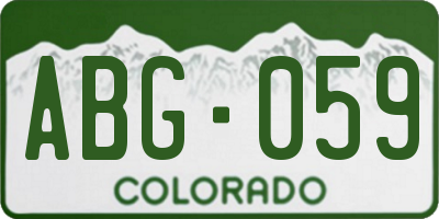 CO license plate ABG059