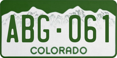 CO license plate ABG061