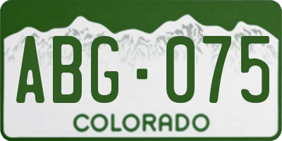 CO license plate ABG075